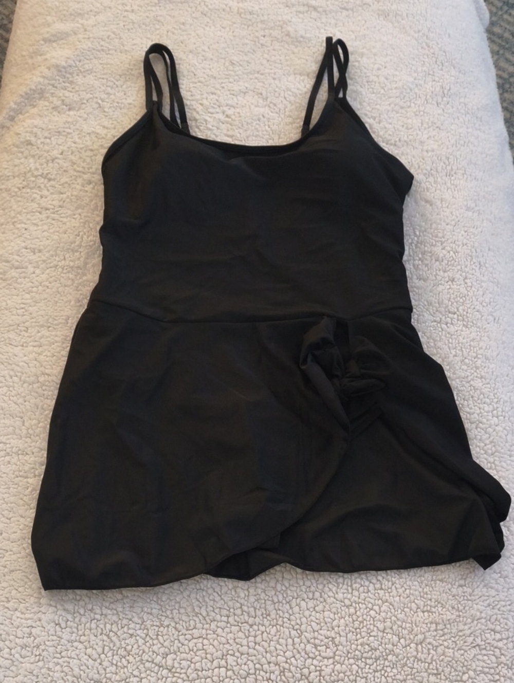 Black Double-Strap Swim Dress